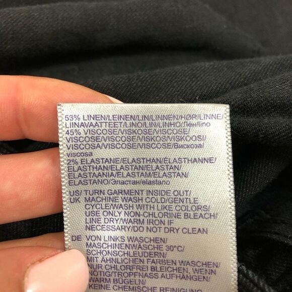 NYDJ Black Linen Blend Pants Size 16 Lift Tuck - Picture 11 of 11
